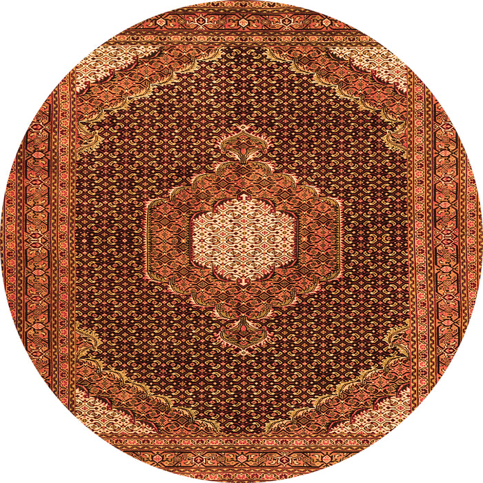 Machine Washable Medallion Orange Traditional Area Rugs, wshtr1623org