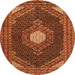 Machine Washable Medallion Orange Traditional Area Rugs, wshtr1623org