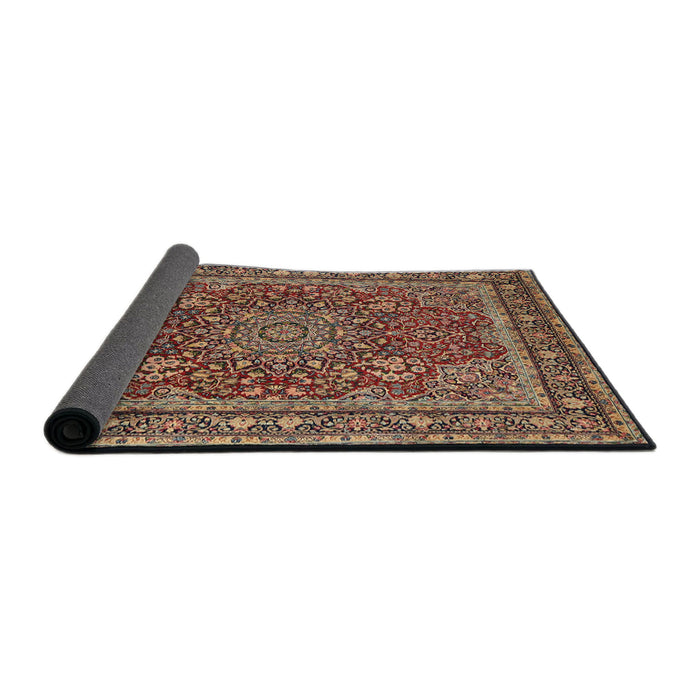 Sideview of Traditional Sand Brown Medallion Rug, tr1624