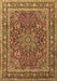 Machine Washable Medallion Brown Traditional Rug, wshtr1624brn