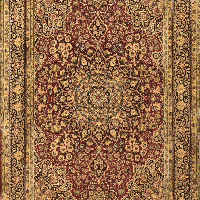 Machine Washable Medallion Brown Traditional Rug, wshtr1624brn