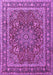 Machine Washable Medallion Purple Traditional Area Rugs, wshtr1624pur