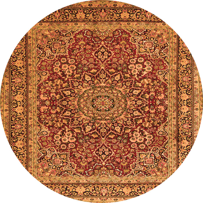 Machine Washable Medallion Orange Traditional Area Rugs, wshtr1624org