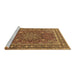 Sideview of Machine Washable Medallion Brown Traditional Rug, wshtr1624brn