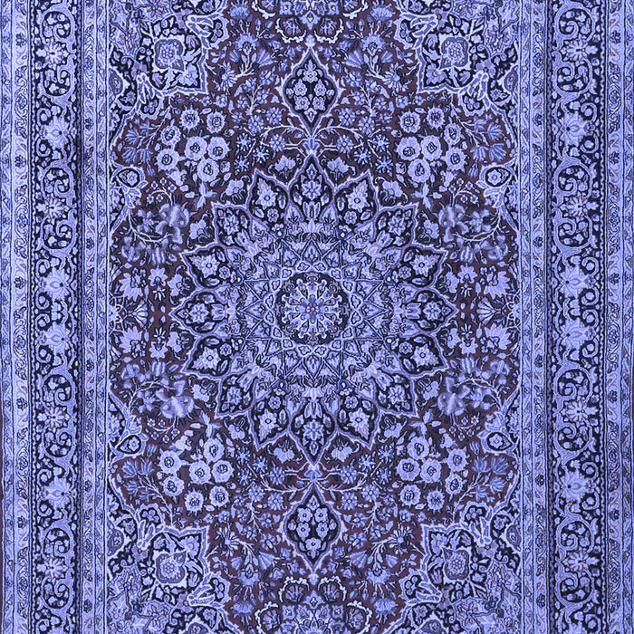 Machine Washable Medallion Blue Traditional Rug, wshtr1624blu