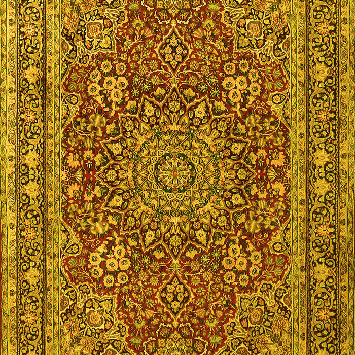 Medallion Yellow Traditional Rug, tr1624yw