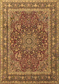 Medallion Brown Traditional Rug, tr1624brn