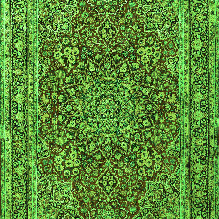 Serging Thickness of Machine Washable Medallion Green Traditional Area Rugs, wshtr1624grn