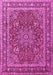 Machine Washable Medallion Pink Traditional Rug, wshtr1624pnk