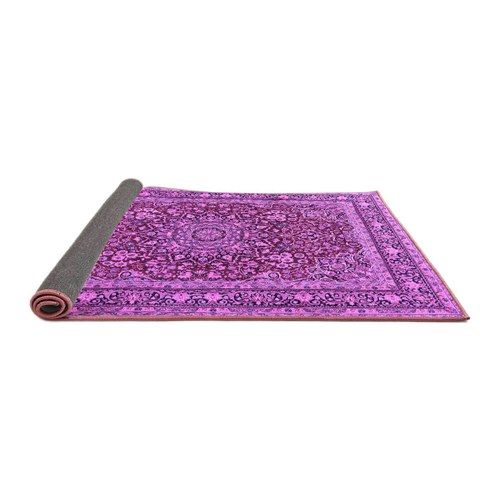 Sideview of Medallion Purple Traditional Rug, tr1624pur