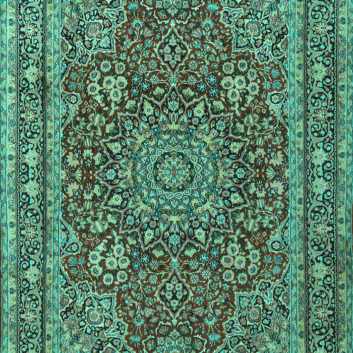 Medallion Turquoise Traditional Rug, tr1624turq