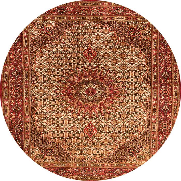 Machine Washable Medallion Orange Traditional Area Rugs, wshtr1625org