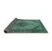 Sideview of Medallion Turquoise Traditional Rug, tr1625turq