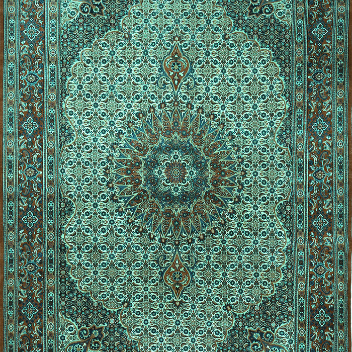 Machine Washable Medallion Turquoise Traditional Area Rugs, wshtr1625turq