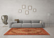 Machine Washable Medallion Orange Traditional Area Rugs in a Living Room, wshtr1625org