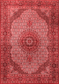 Medallion Red Traditional Rug, tr1625red