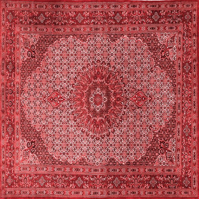 Machine Washable Medallion Red Traditional Rug, wshtr1625red