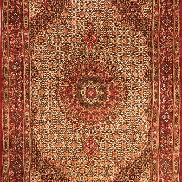 Medallion Orange Traditional Rug, tr1625org