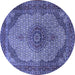 Round Medallion Blue Traditional Rug, tr1625blu