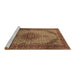 Sideview of Machine Washable Medallion Brown Traditional Rug, wshtr1625brn