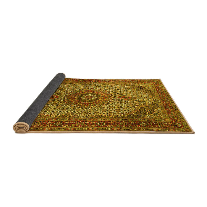 Sideview of Medallion Yellow Traditional Rug, tr1625yw