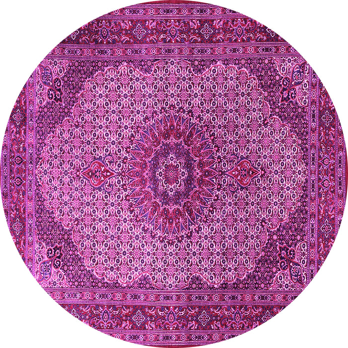 Round Medallion Pink Traditional Rug, tr1625pnk