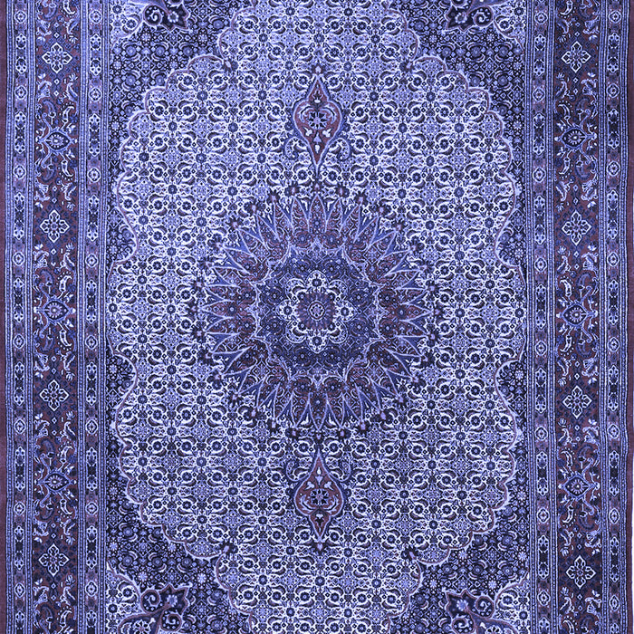 Machine Washable Medallion Blue Traditional Rug, wshtr1625blu