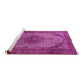 Sideview of Machine Washable Medallion Pink Traditional Rug, wshtr1625pnk