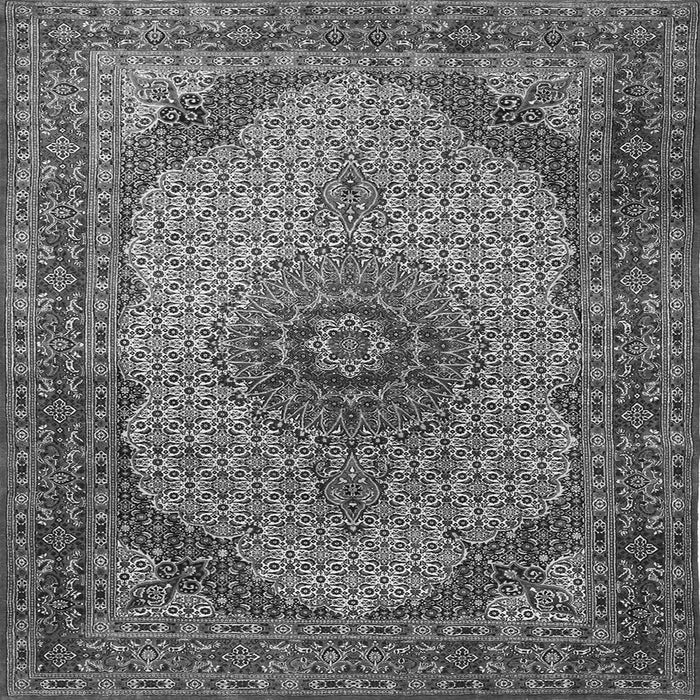 Round Machine Washable Medallion Gray Traditional Rug, wshtr1625gry