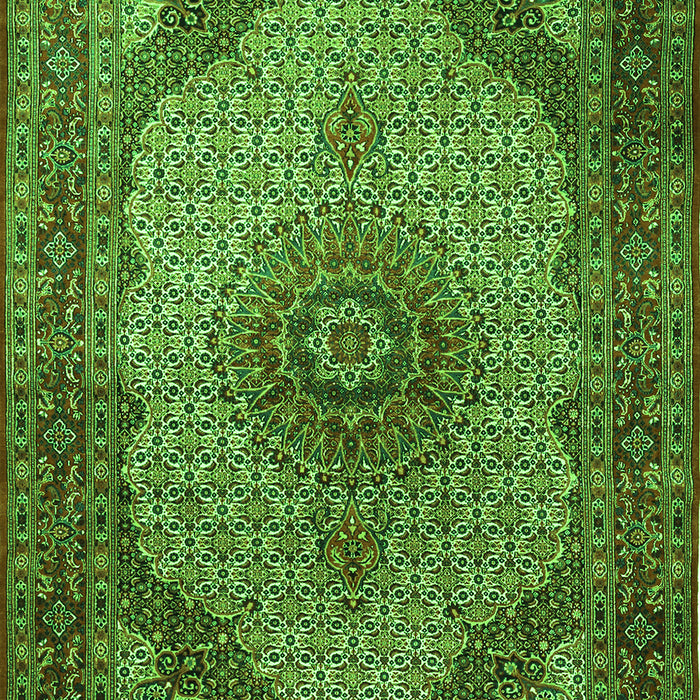 Medallion Green Traditional Rug, tr1625grn
