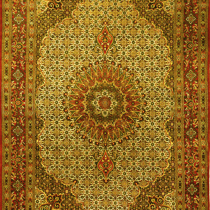 Medallion Yellow Traditional Rug, tr1625yw