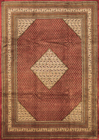 Medallion Brown Traditional Rug, tr1626brn