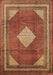 Machine Washable Medallion Brown Traditional Rug, wshtr1626brn