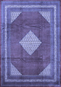 Medallion Blue Traditional Rug, tr1626blu