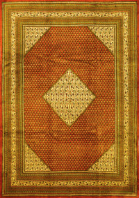 Medallion Yellow Traditional Rug, tr1626yw