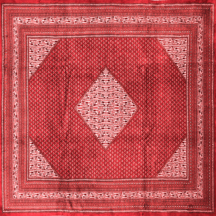 Machine Washable Medallion Red Traditional Rug, wshtr1626red