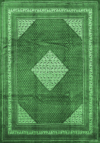 Medallion Emerald Green Traditional Rug, tr1626emgrn