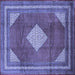 Square Medallion Blue Traditional Rug, tr1626blu