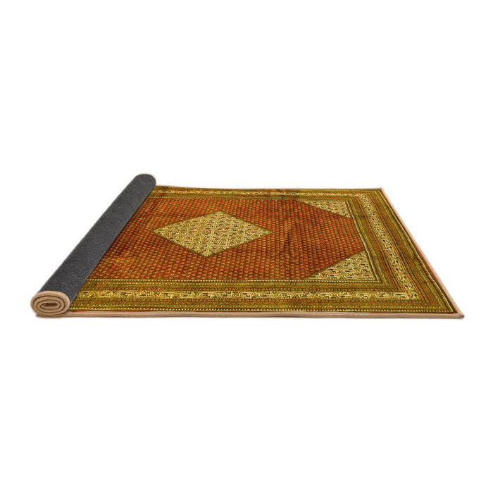 Sideview of Medallion Yellow Traditional Rug, tr1626yw