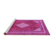 Sideview of Machine Washable Medallion Pink Traditional Rug, wshtr1626pnk