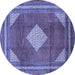 Round Medallion Blue Traditional Rug, tr1626blu