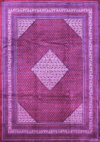 Medallion Purple Traditional Rug, tr1626pur