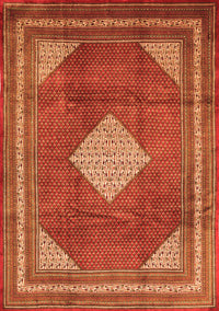 Medallion Orange Traditional Rug, tr1626org