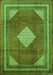Serging Thickness of Machine Washable Medallion Green Traditional Area Rugs, wshtr1626grn