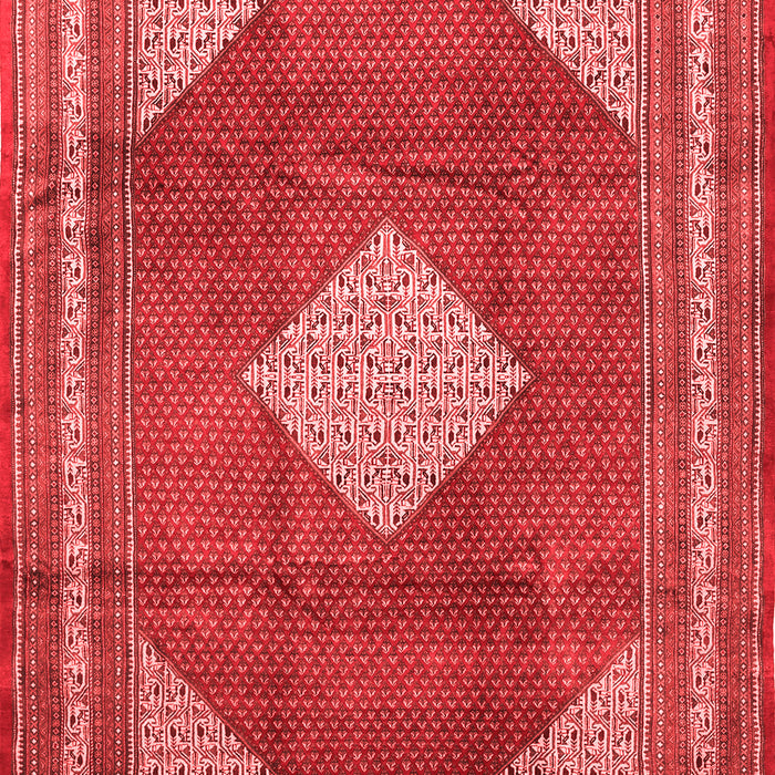 Machine Washable Medallion Red Traditional Rug, wshtr1626red
