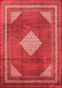 Medallion Red Traditional Rug, tr1626red