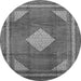 Machine Washable Medallion Gray Traditional Rug, wshtr1626gry