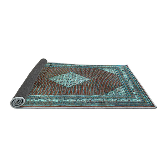 Sideview of Medallion Light Blue Traditional Rug, tr1626lblu
