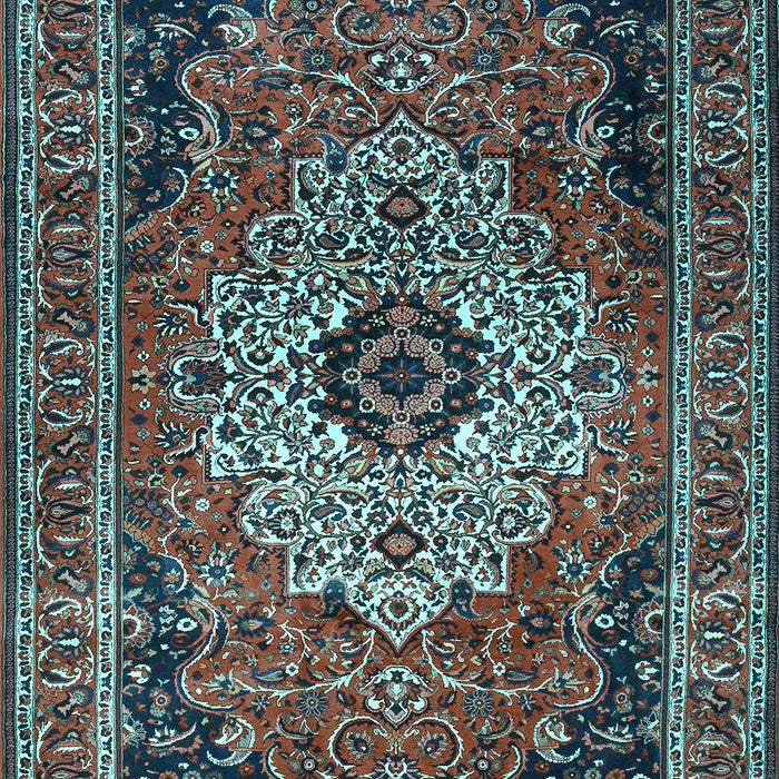 Medallion Light Blue Traditional Rug, tr1627lblu