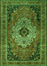 Medallion Green Traditional Rug, tr1627grn